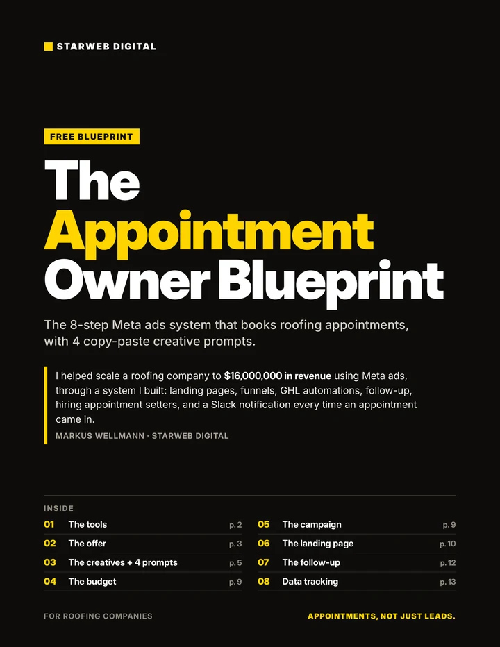 Cover of The Appointment Owner Blueprint PDF by Starweb Digital